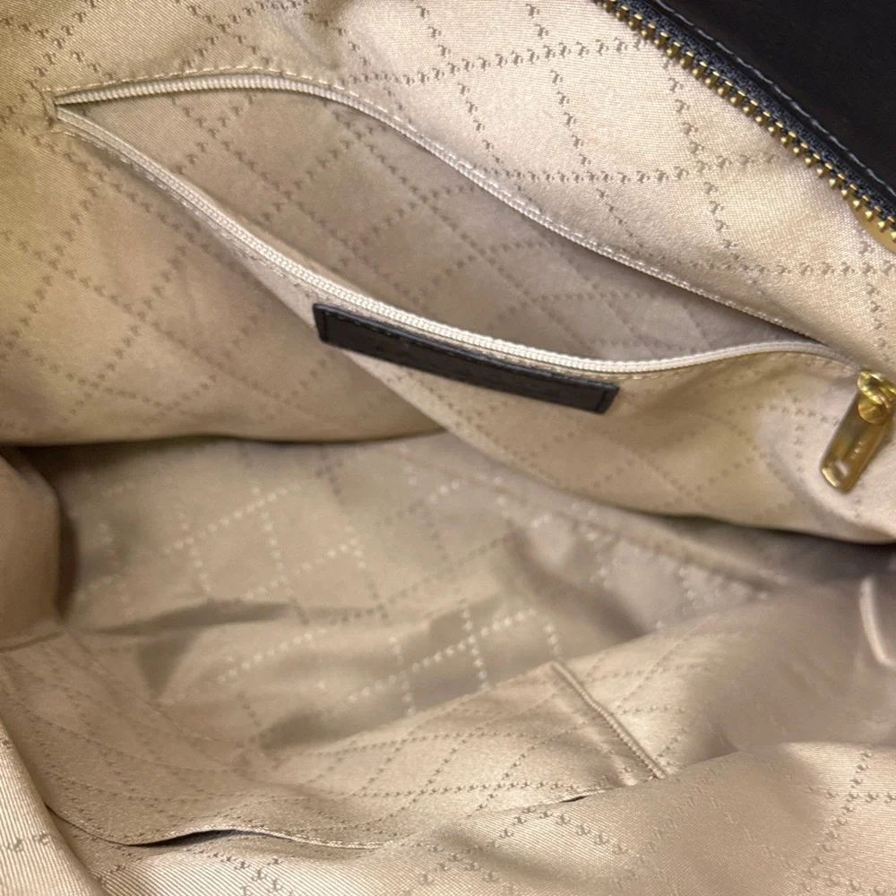 Talbots Black Woven Chain Strap‎ Tote Bag Gold Hardware